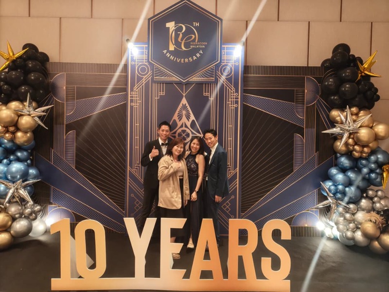 Cherlyn celebrating with colleagues at the Reeracoen Malaysia 10th anniversary party and kick-off event